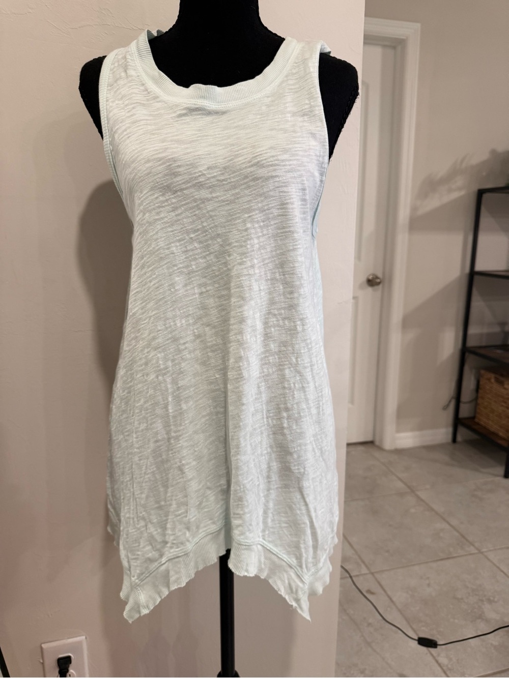 100% Cotton dylan Light Mint Ribbed Tank Top